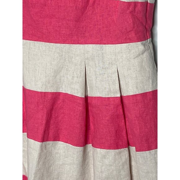 Loft Dress Womens 0 XS Sundress Pink White Striped Sleeveless Fit Flare Work - Picture 5 of 13